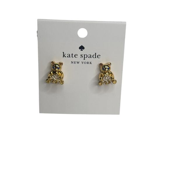 Kate Spade Oh What Fun Spade Teddy Bear Studs earrings - Picture 1 of 8